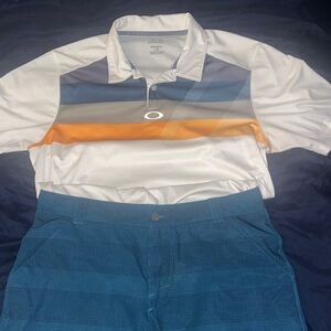 Men’s OAKLEY golf polo Size Large with shorts Size 34